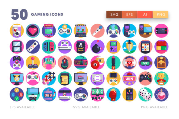 50 Gaming Icons: Graphics for Digital Sellers