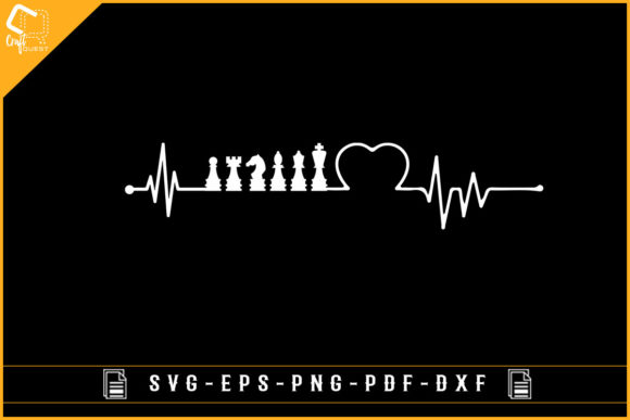 Chess Vector with Heartbeat: Graphics for Crafts