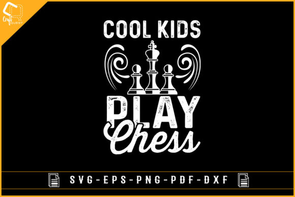 Cool Kids Play Chess Graphics for Crafts