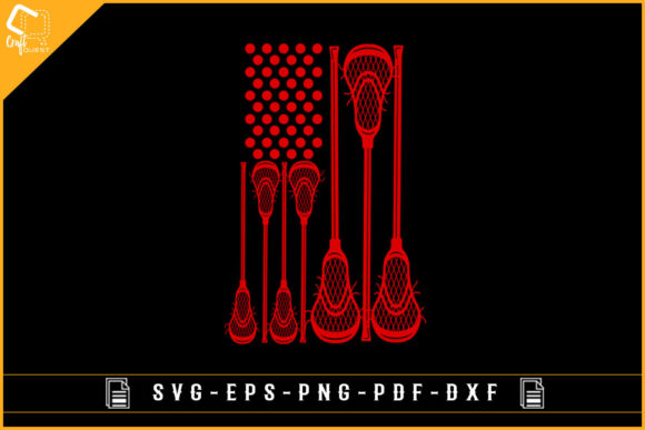 Lacrosse USA Flag Graphics for Crafts