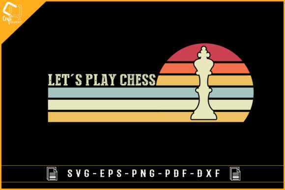 Let's Play Chess Vintage Retro Gaming Graphics for Crafts