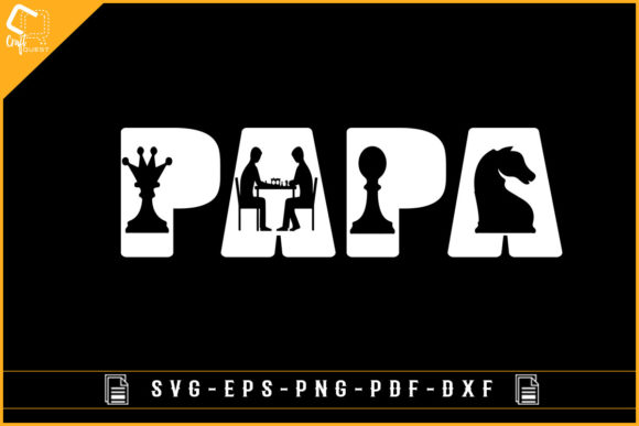 Papa Chess Gaming Gambit Sublimation Svg for Graphics and Crafts