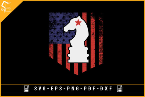USA Flag Chess Graphics for Crafts