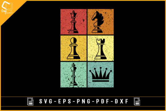 Vintage Chess Graphics for Crafts