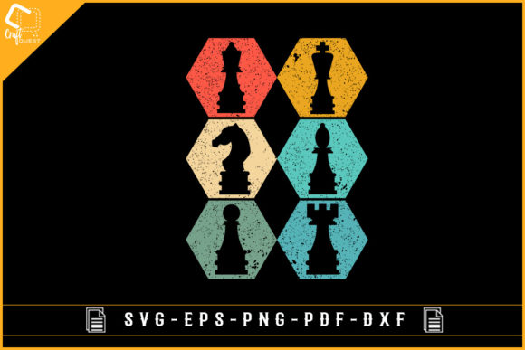 Vintage Retro Chess Gaming Design for Crafts & Graphics
